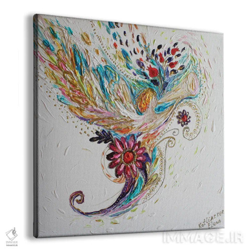 تابلو انتزاعی ناب IV: فرشته شیپورزن اثر النا کوتلیارکر - نمای پرسپکتیو محصول