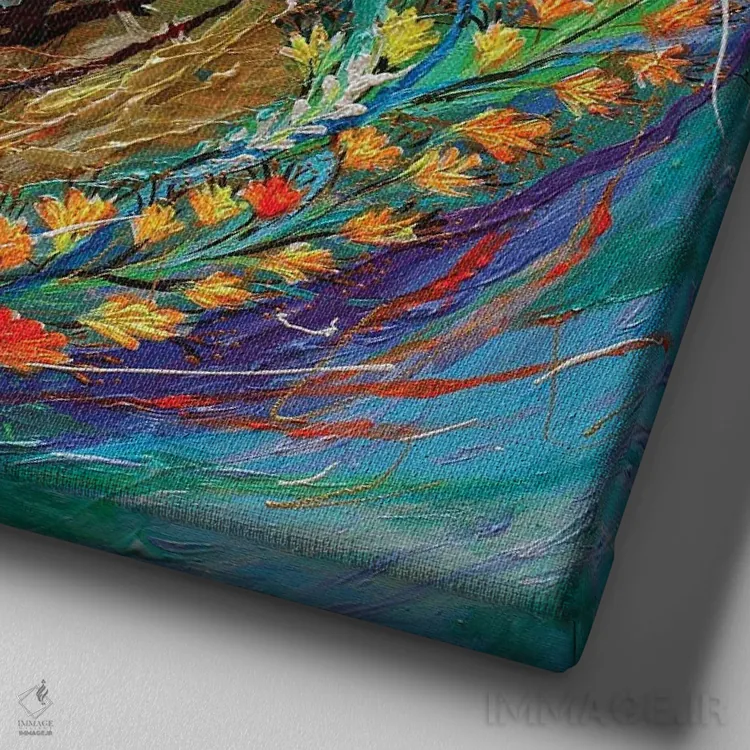 تابلو چهار فصل انگور: زمستان اثر النا کوتلیارکر - نمای نزدیک بافت بوم