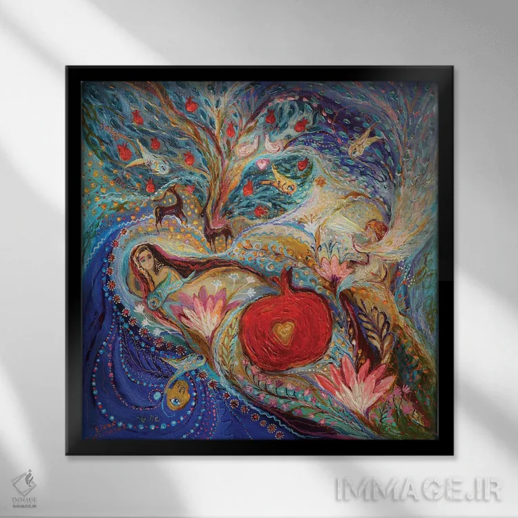 تابلو سرود سرودها: شب اثر النا کوتلیارکر - نمای قابدار مشکی