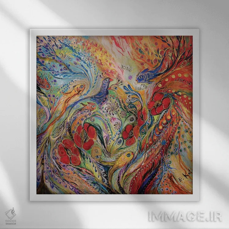 تابلو گلهای شقایق اثر النا کوتلیارکر - نمای قابدار سفید