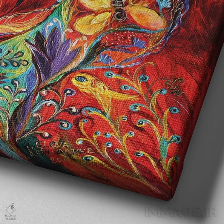 تابلو شکوفهدهی II اثر النا کوتلیارکر - نمای نزدیک بافت بوم