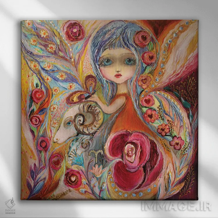 تابلو پریهای سری زودیاک اثر النا کوتلیارکر - نمای روبهرو روی دیوار