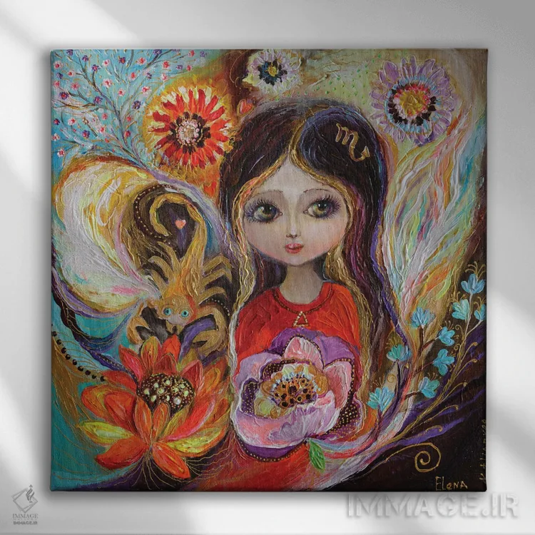 تابلو پریهای سری زودیاک اثر النا کوتلیارکر - نمای روبهرو روی دیوار