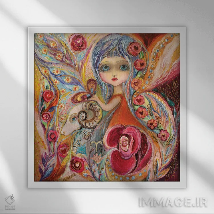 تابلو پریهای سری زودیاک اثر النا کوتلیارکر - نمای قابدار سفید