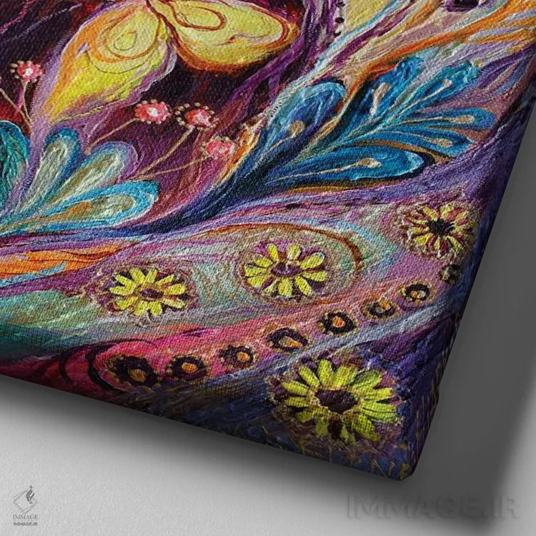 تابلو پریهای سری زودیاک اثر النا کوتلیارکر - نمای نزدیک بافت بوم