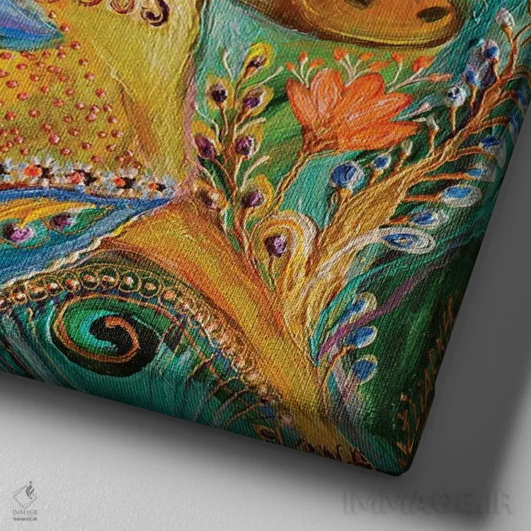 تابلو پریهای سری زودیاک اثر النا کوتلیارکر - نمای نزدیک بافت بوم