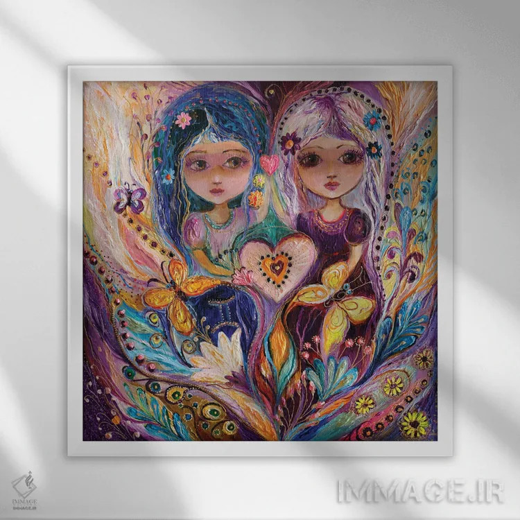 تابلو پریهای سری زودیاک اثر النا کوتلیارکر - نمای قابدار سفید