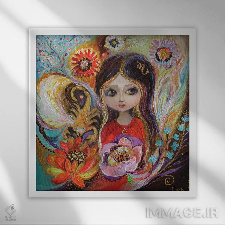 تابلو پریهای سری زودیاک اثر النا کوتلیارکر - نمای قابدار سفید