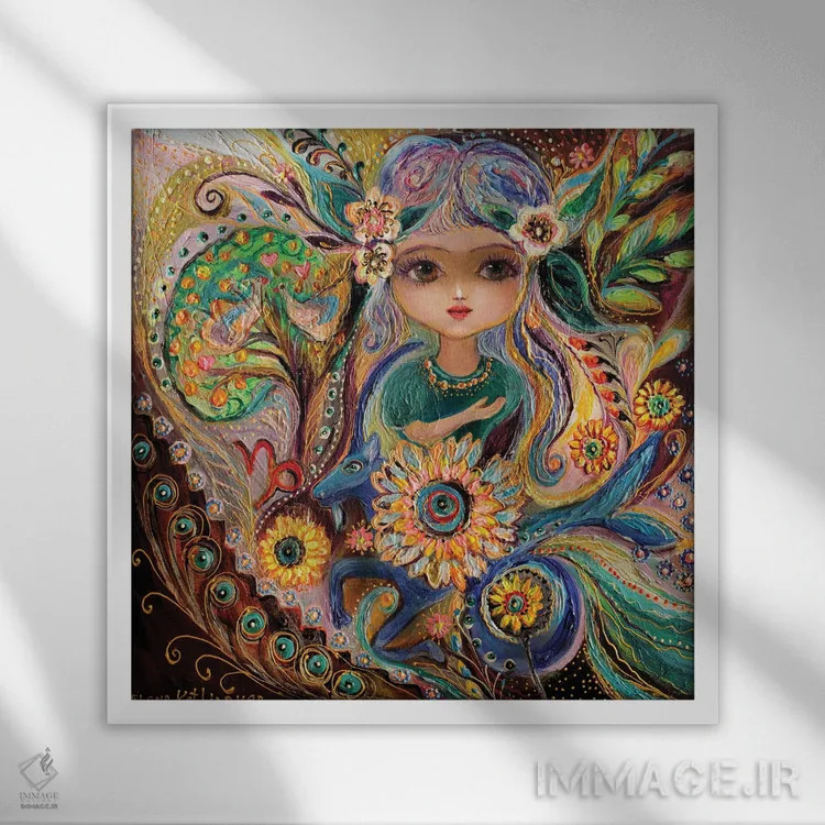 تابلو پریهای سری زودیاک اثر النا کوتلیارکر - نمای قابدار سفید