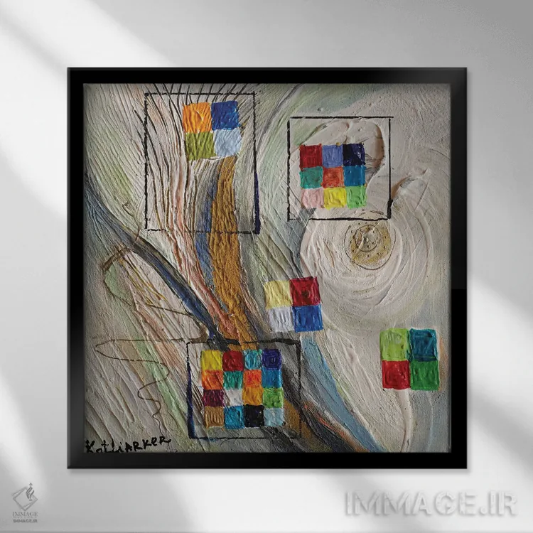 تابلو سری پیکسلیسازی VI اثر النا کوتلیارکر - نمای قابدار مشکی