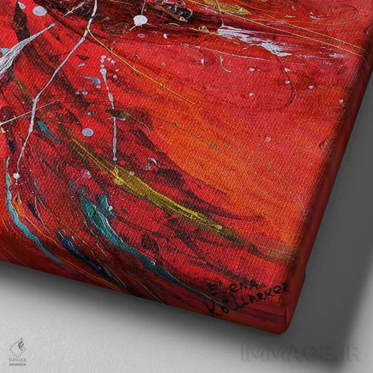 تابلو بالهای فرشتگان ۲۵: کلید پنهان اثر النا کوتلیارکر - نمای نزدیک بافت بوم