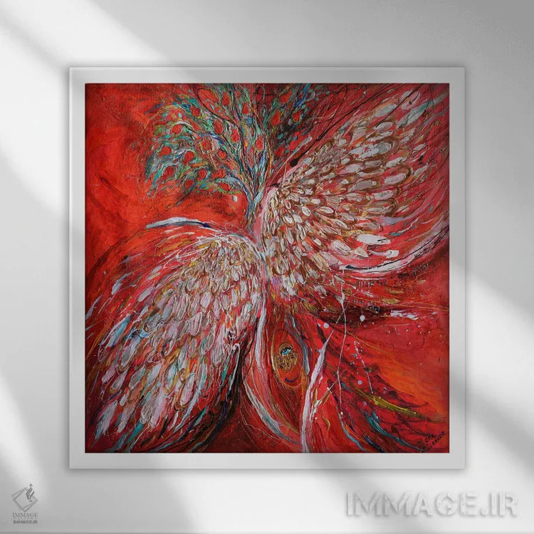 تابلو بالهای فرشتگان ۲۵: کلید پنهان اثر النا کوتلیارکر - نمای قابدار سفید