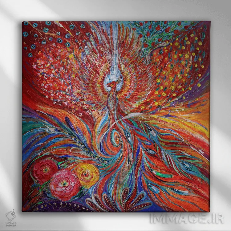 تابلو ققنوس اثر النا کوتلیارکر - نمای روبهرو روی دیوار