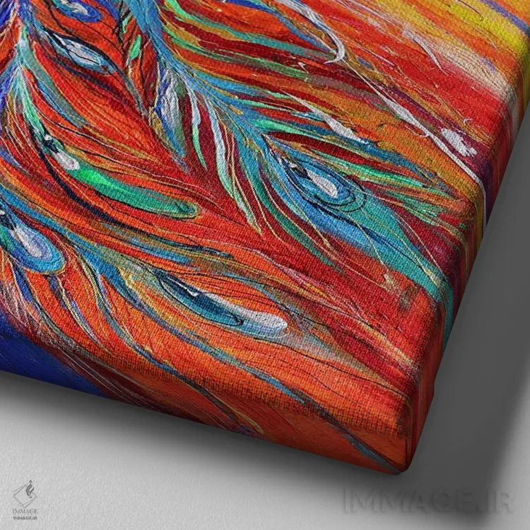 تابلو ققنوس اثر النا کوتلیارکر - نمای نزدیک بافت بوم