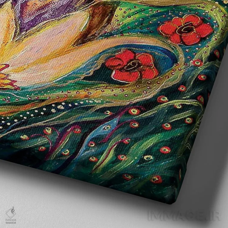 تابلو خلنگزار (فضای باز و سبز جنگلی) اثر النا کوتلیارکر - نمای نزدیک بافت بوم