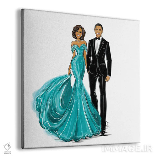 تابلو میشل و باراک اوباما اثر اما کنی - نمای پرسپکتیو محصول