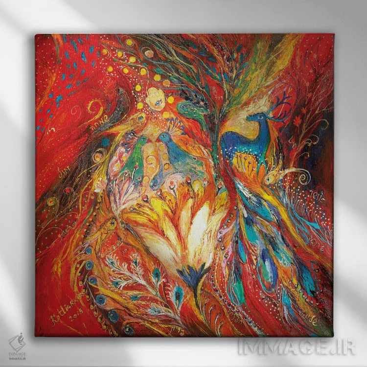 تابلو راز گوزن آبی اثر النا کوتلیارکر - نمای روبهرو روی دیوار