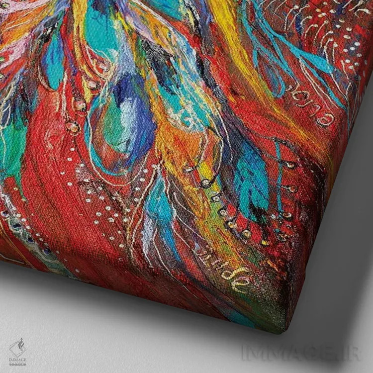 تابلو راز گوزن آبی اثر النا کوتلیارکر - نمای نزدیک بافت بوم