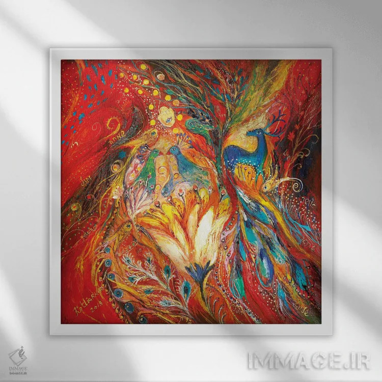 تابلو راز گوزن آبی اثر النا کوتلیارکر - نمای قابدار سفید