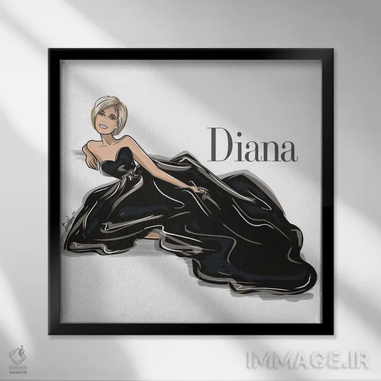 تابلو دیانا (اسم خاص، شاهزاده/الهه) اثر اما کنی - نمای قابدار مشکی