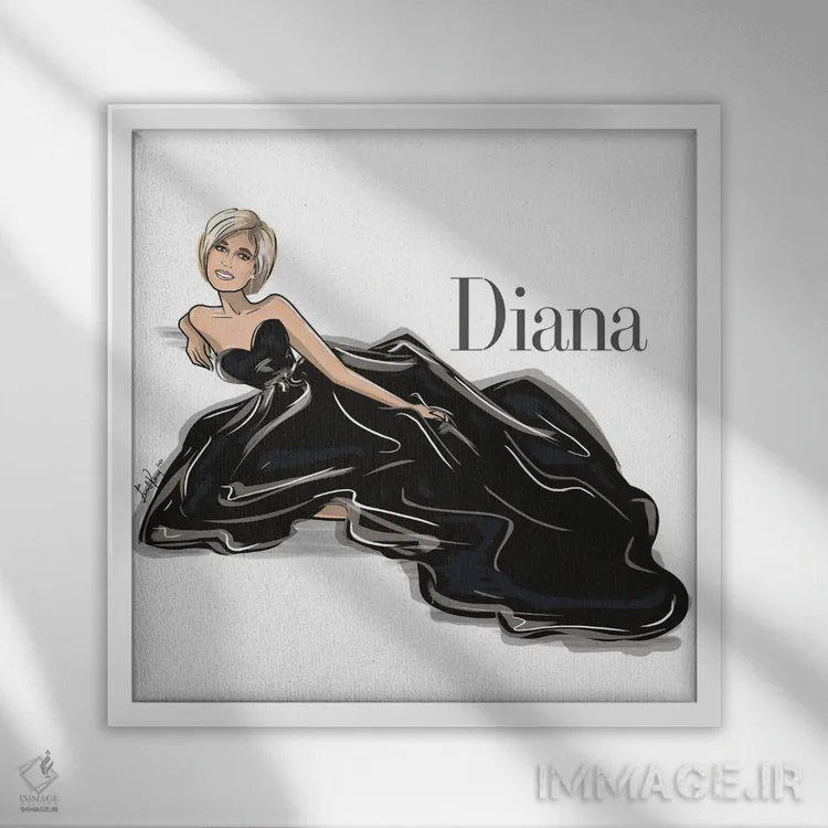 تابلو دیانا (اسم خاص، شاهزاده/الهه) اثر اما کنی - نمای قابدار سفید