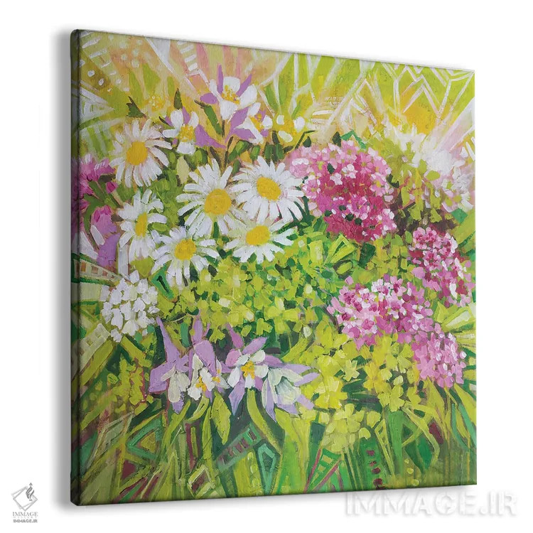 تابلو کالیدوسکوپ گلهای تابستانی اثر اکاترینا پریسیچ - نمای پرسپکتیو محصول