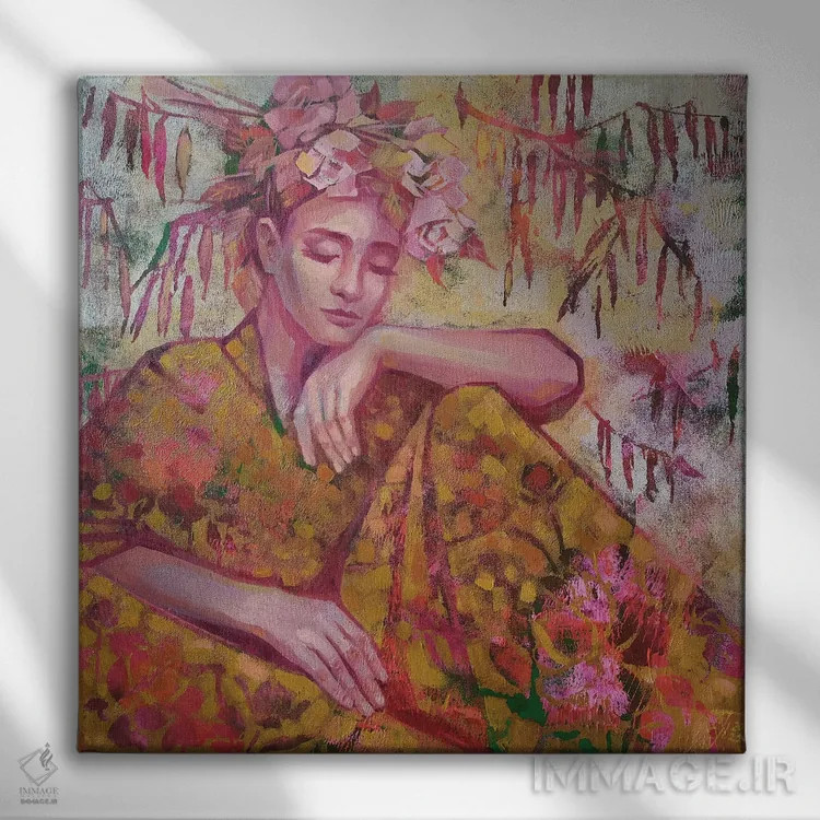 تابلو حالت تفکر و تامل اثر اکاترینا پریسیچ - نمای روبهرو روی دیوار