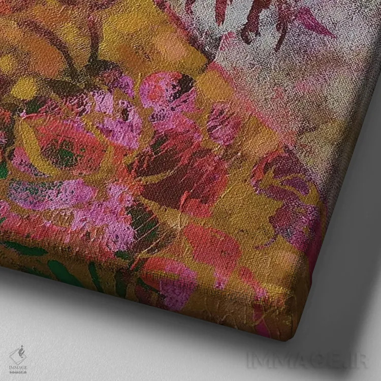 تابلو حالت تفکر و تامل اثر اکاترینا پریسیچ - نمای نزدیک بافت بوم