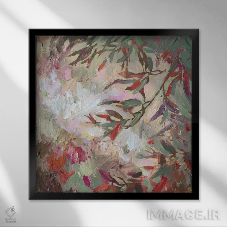 تابلو برگهای باغ اثر اکاترینا پریسیچ - نمای قابدار مشکی