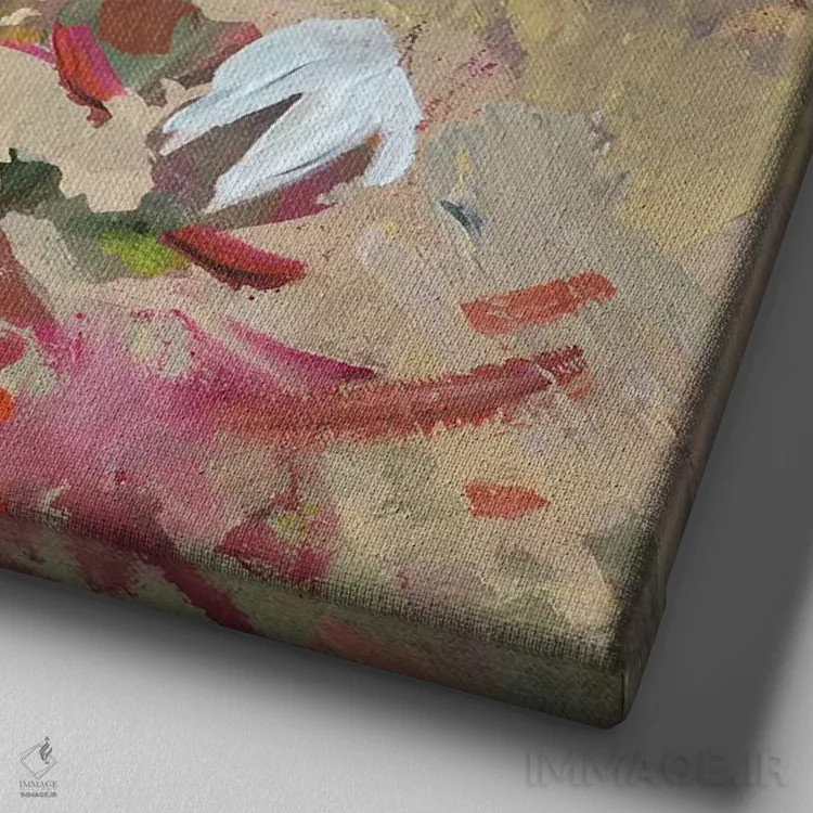 تابلو رز هیپ وحشی (میوه گل سرخ) اثر اکاترینا پریسیچ - نمای نزدیک بافت بوم