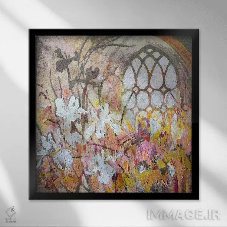 تابلو حال و هوای بهاری اثر اکاترینا پریسیچ - نمای قابدار مشکی