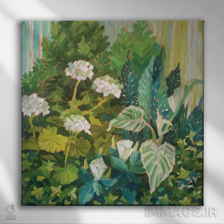 تابلو ترکیببندی سبز اثر اکاترینا پریسیچ - نمای روبهرو روی دیوار