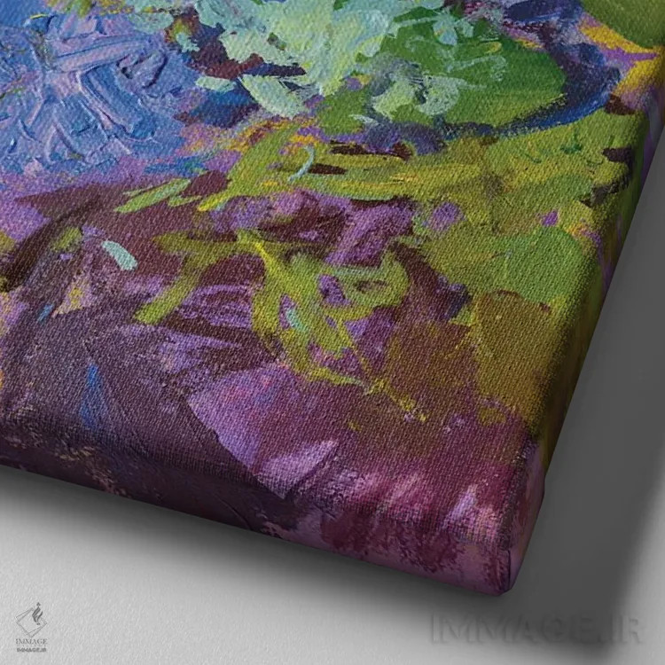 تابلو موزاییک گلها اثر اکاترینا پریسیچ - نمای نزدیک بافت بوم