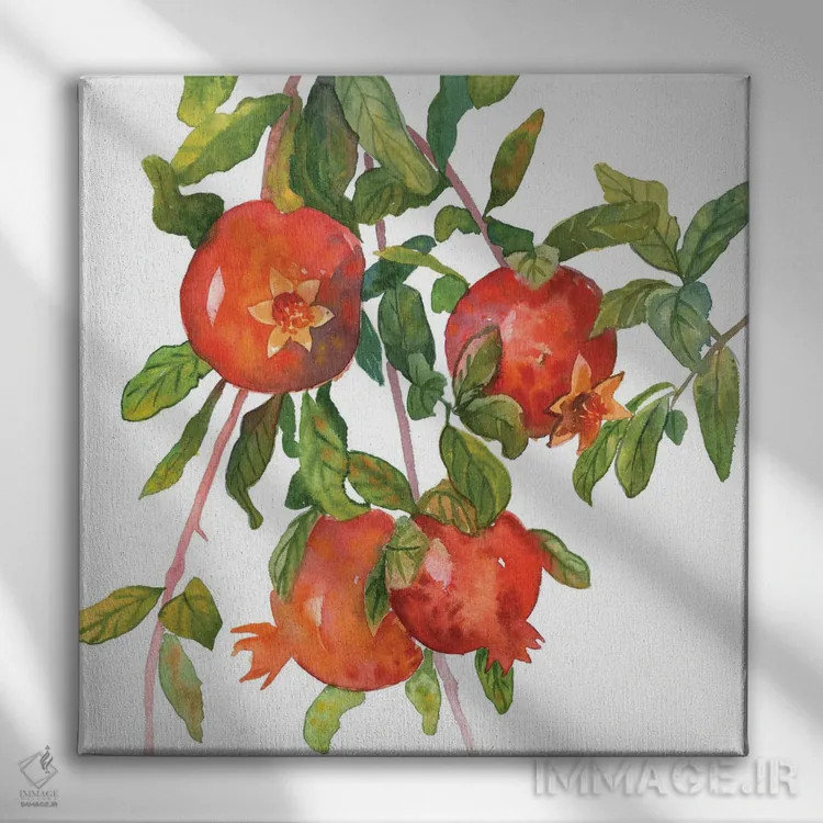 تابلو شاخهٔ انار اثر اکاترینا پریسیچ - نمای روبهرو روی دیوار