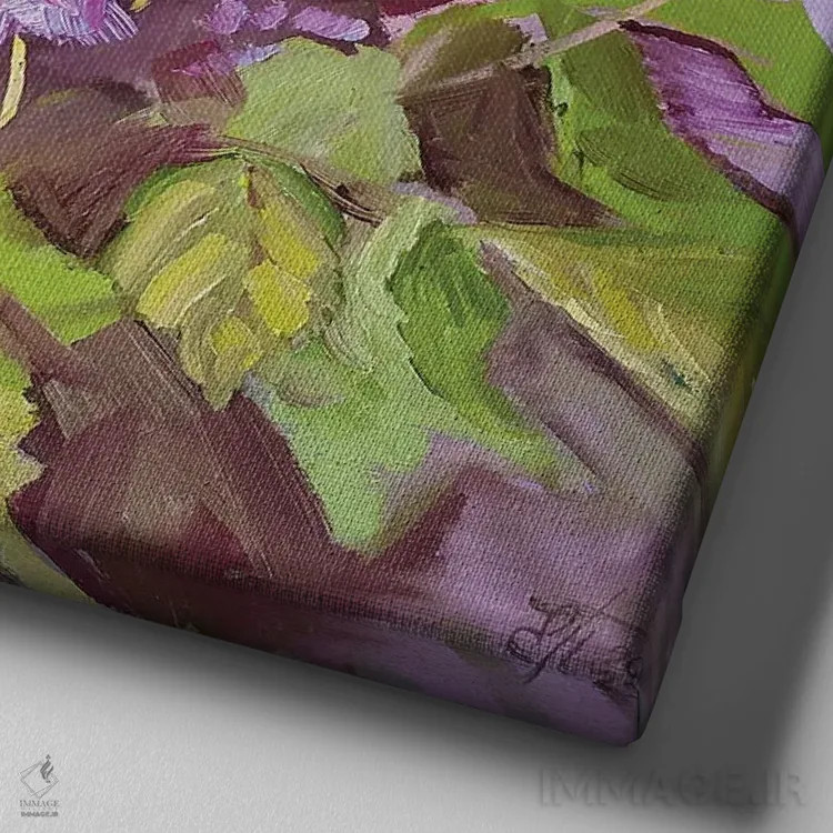 تابلو گلهای وحشی اثر اکاترینا پریسیچ - نمای نزدیک بافت بوم