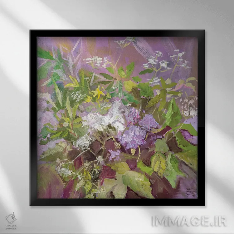 تابلو گلهای وحشی اثر اکاترینا پریسیچ - نمای قابدار مشکی