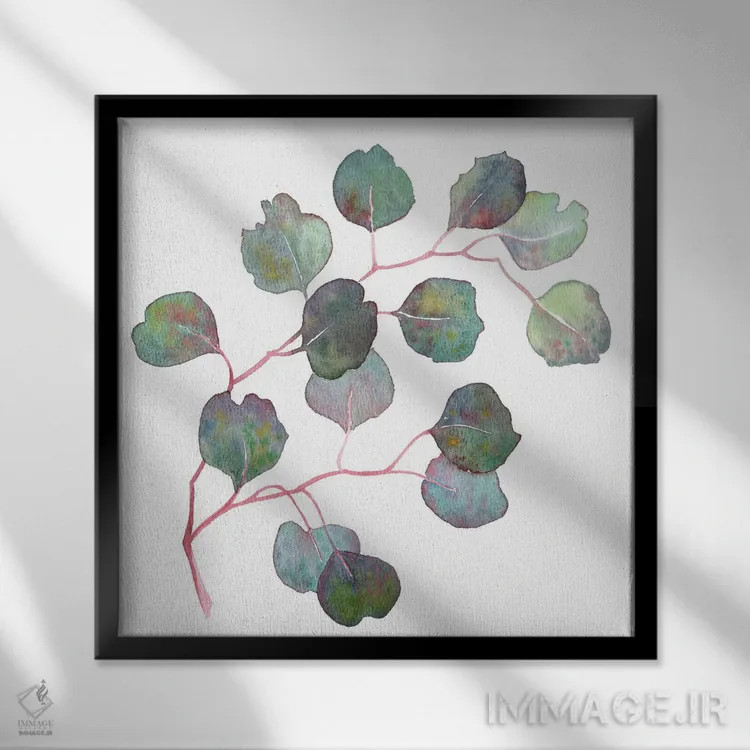 تابلو شاخهٔ اکالیپتوس اثر اکاترینا پریسیچ - نمای قابدار مشکی