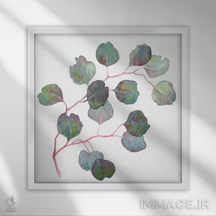 تابلو شاخهٔ اکالیپتوس اثر اکاترینا پریسیچ - نمای قابدار سفید