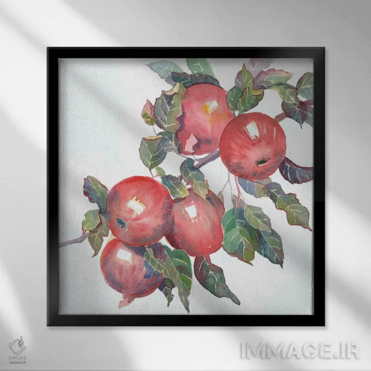 تابلو شاخهٔ سیب اثر اکاترینا پریسیچ - نمای قابدار مشکی