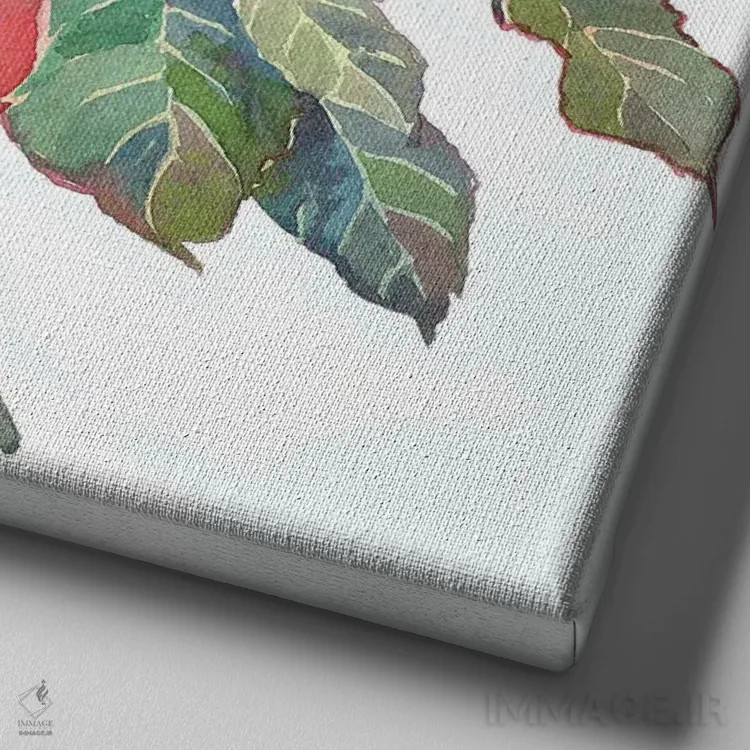 تابلو شاخهٔ سیب اثر اکاترینا پریسیچ - نمای نزدیک بافت بوم