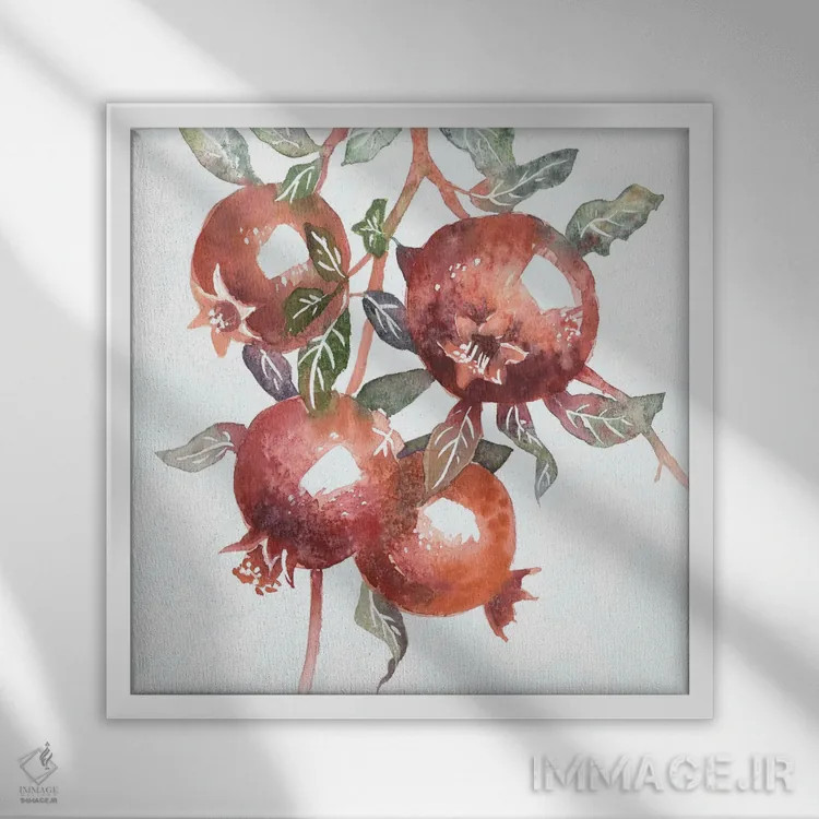 تابلو انارها اثر اکاترینا پریسیچ - نمای قابدار سفید