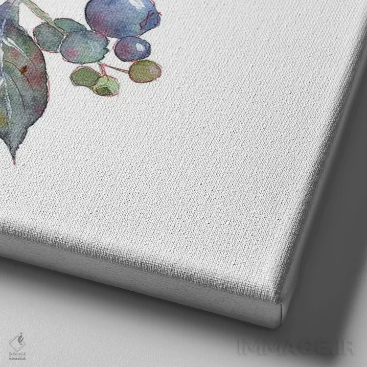 تابلو شاخهٔ بلوبری اثر اکاترینا پریسیچ - نمای نزدیک بافت بوم