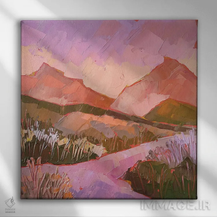 تابلو منظرهٔ بنفش اثر اکاترینا پریسیچ - نمای روبهرو روی دیوار