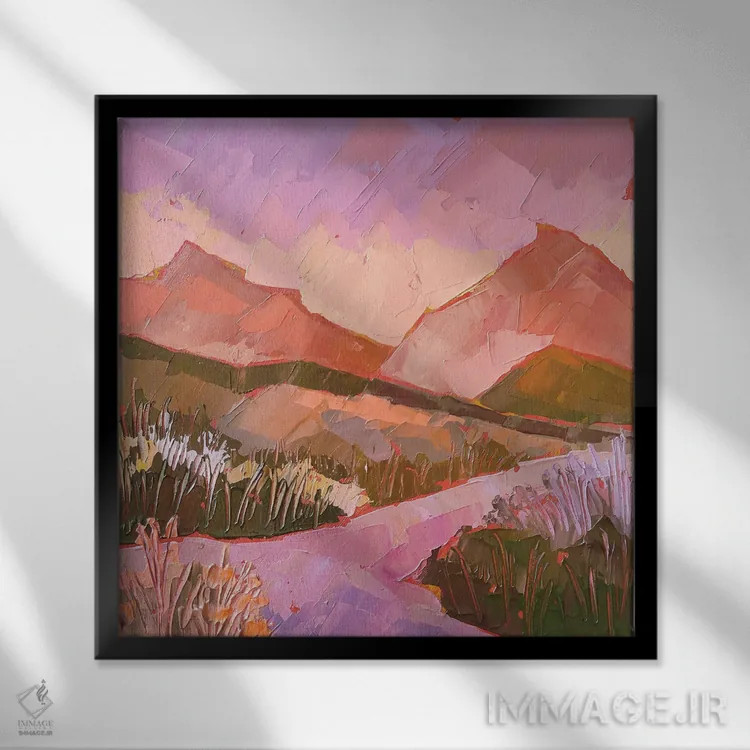 تابلو منظرهٔ بنفش اثر اکاترینا پریسیچ - نمای قابدار مشکی