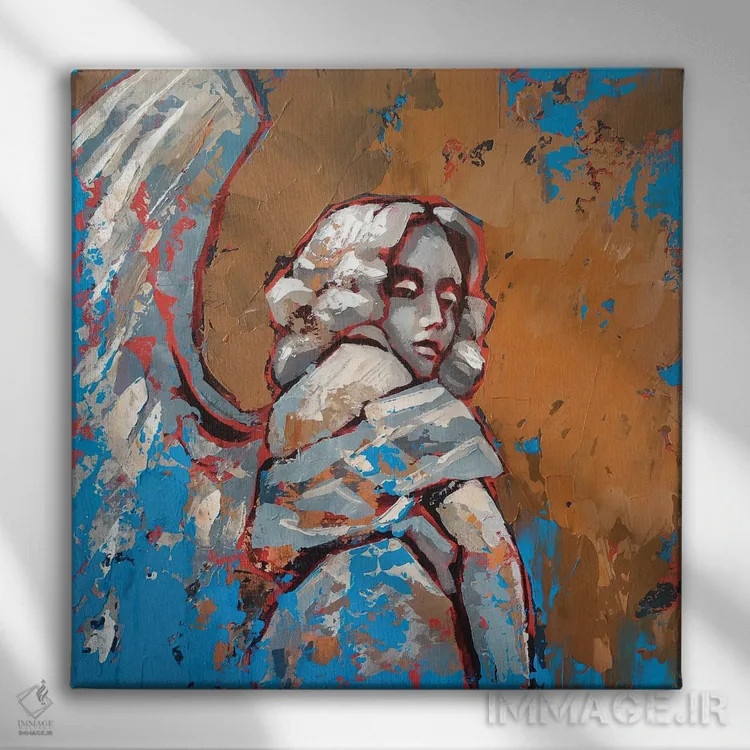 تابلو تندیس فرشته اثر اکاترینا پریسیچ - نمای روبهرو روی دیوار