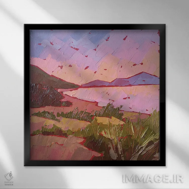 تابلو منظرهٔ ساحلی اثر اکاترینا پریسیچ - نمای قابدار مشکی