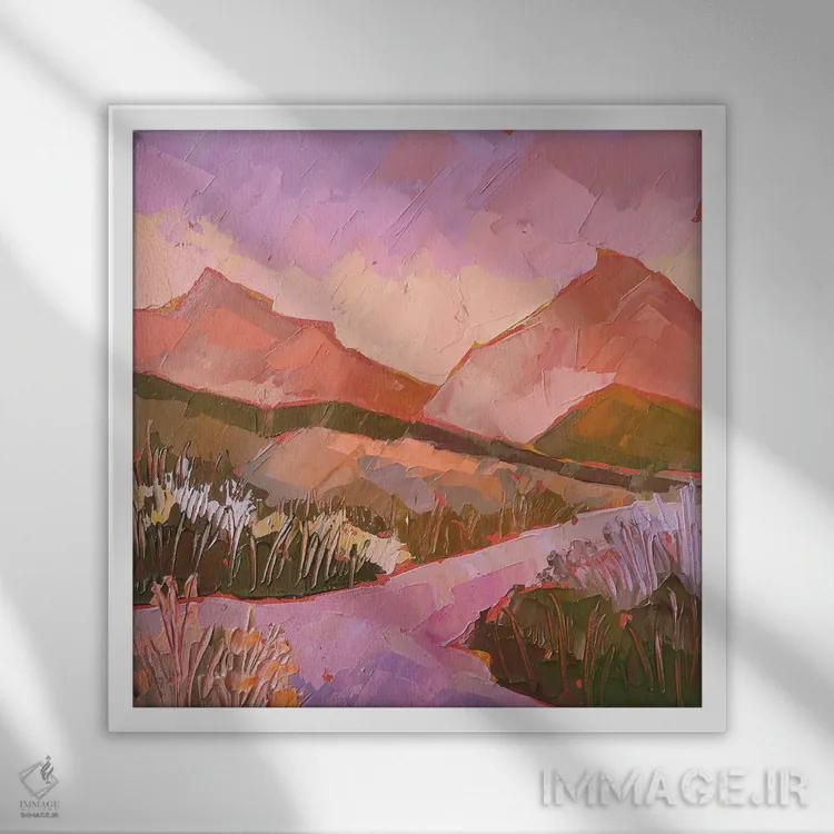 تابلو منظرهٔ بنفش اثر اکاترینا پریسیچ - نمای قابدار سفید