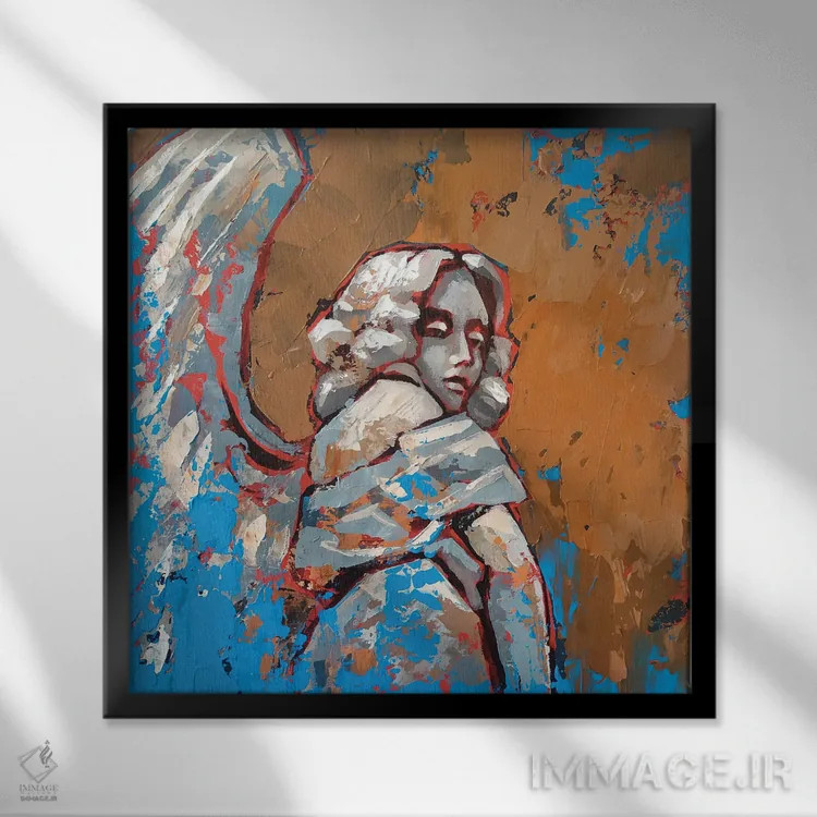 تابلو تندیس فرشته اثر اکاترینا پریسیچ - نمای قابدار مشکی