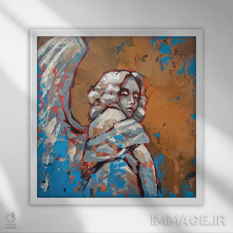 تابلو تندیس فرشته اثر اکاترینا پریسیچ - نمای قابدار سفید