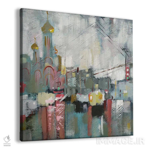 تابلو شهر بارانی اثر اکاترینا پریسیچ - نمای پرسپکتیو محصول